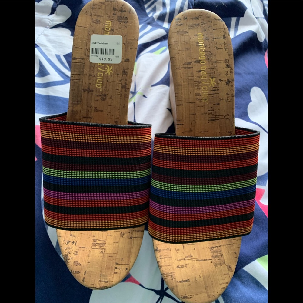 Montego Bay Club woman’s wedge multicolour sandals New size 11